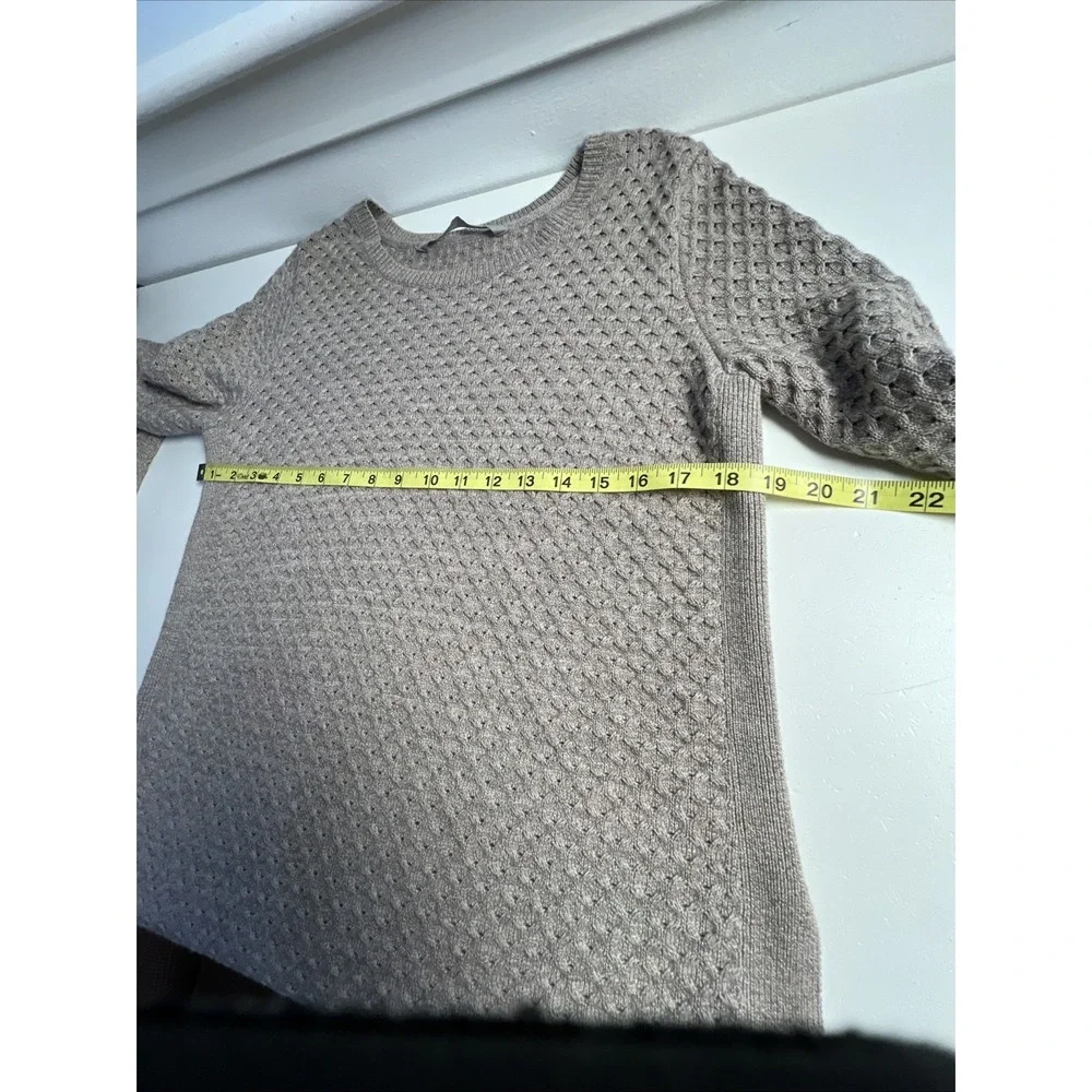 Athleta Wool Knit Tunic Sweater Pullover‎ Light Purple Crewneck Sz M Side Slit